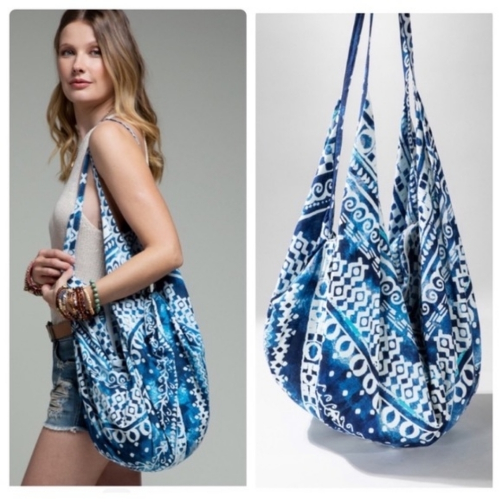 NAVY BOHO HOBO SLOUCH BAG